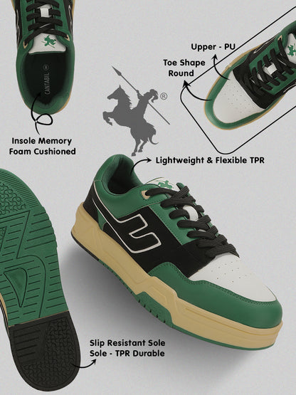 Sneaker Shoes for Men | Lightweight & Comfortable with Cushioned Insole PU (Polyurethane) Upper TPR Sole Lace-Up Closure