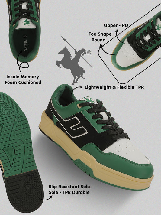 Sneaker Shoes for Men | Lightweight & Comfortable with Cushioned Insole PU (Polyurethane) Upper TPR Sole Lace-Up Closure