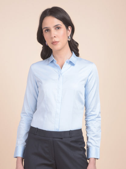 Formal Shirt for Women l Breathable & Soft with Color Fastness Slim Fit Cotton Fabric Solid Pattern