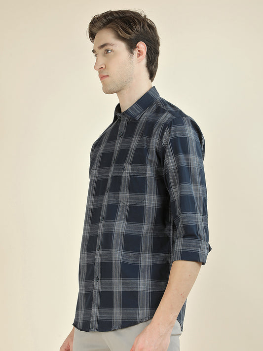 Casual Shirt for Men l Breathable & Soft with Color Fastness Slim Fit Pure Cotton Fabric Checkered Pattern