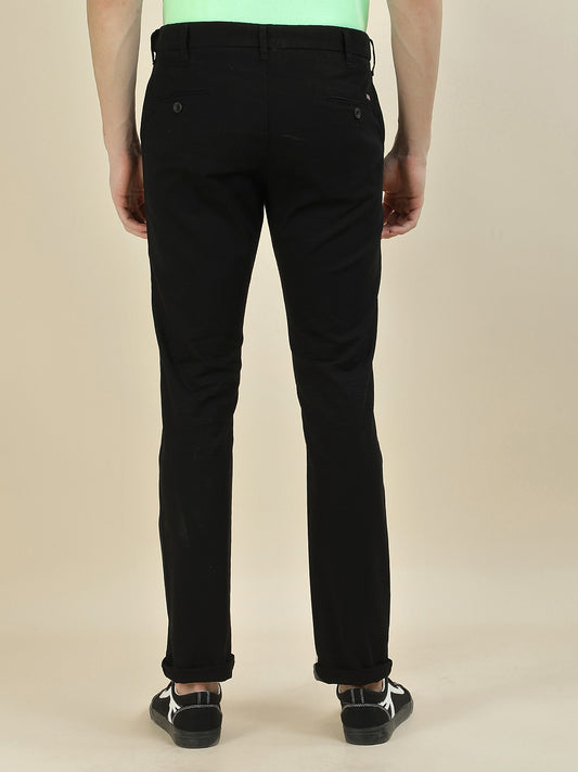 Casual Trousers for Men l Breathable & Soft with Color Fastness Regular Fit Cotton Blend Fabric Solid Pattern