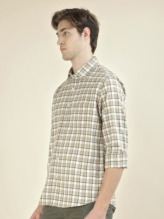 Casual Shirt for Men l Breathable & Soft with Color Fastness Slim Fit Pure Cotton Fabric Checkered Pattern