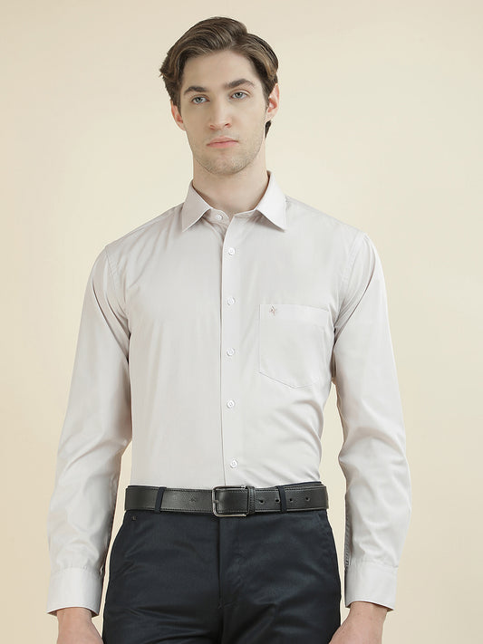 Formal Shirt for Men l Breathable & Soft with Color Fastness Regular Fit Cotton Blend Fabric Solid Pattern