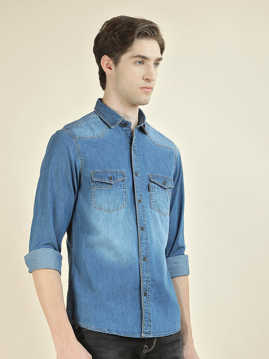 Casual Shirt for Men l Breathable & Soft with Color Fastness Slim Fit Pure Cotton Fabric Washed Pattern