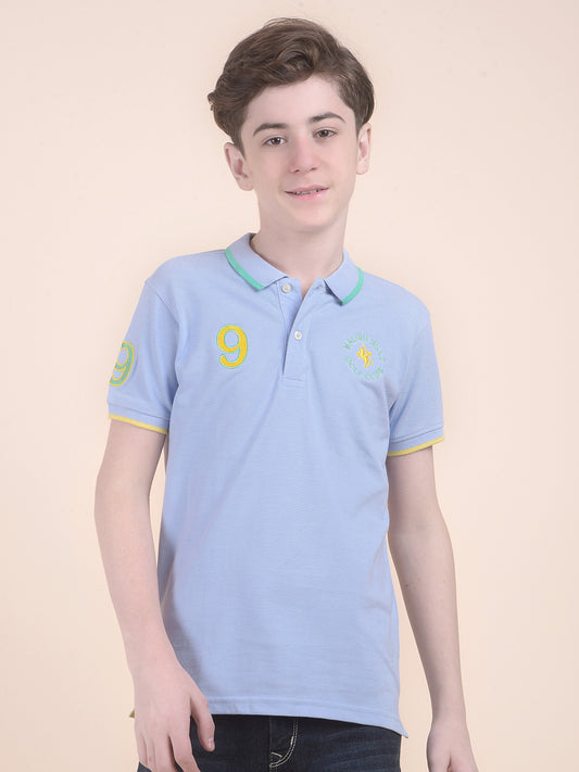 Casual T-Shirt for Boys l Breathable & Soft with Color Fastness Regular Fit Polo Neck Polycotton Fabric Printed Pattern