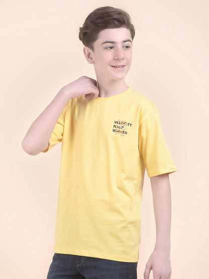 Casual T-Shirt for Boys l Breathable & Soft with Color Fastness Regular Fit Round Neck Polycotton Fabric Printed Pattern