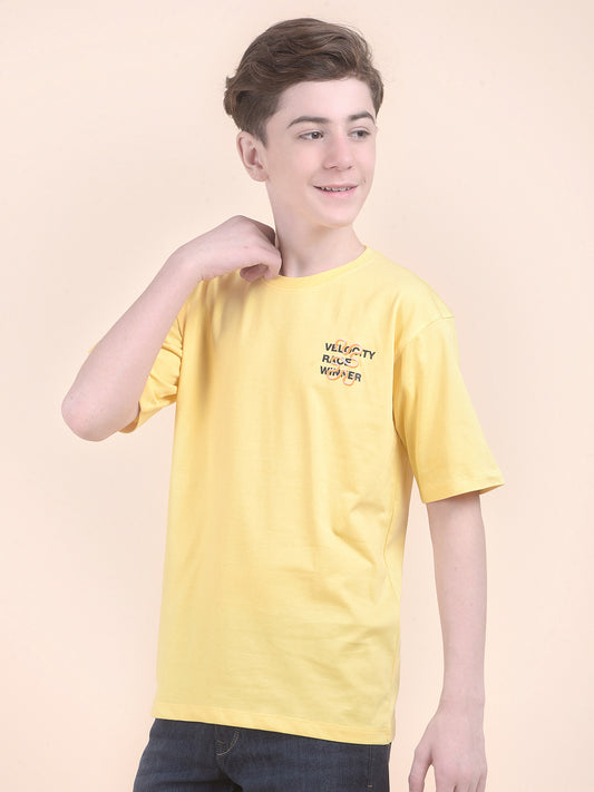Casual T-Shirt for Boys l Breathable & Soft with Color Fastness Regular Fit Round Neck Polycotton Fabric Printed Pattern