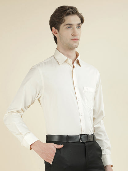 Formal Shirt for Men l Breathable & Soft with Color Fastness Regular Fit Pure Cotton Fabric Solid Pattern