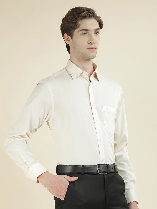 Formal Shirt for Men l Breathable & Soft with Color Fastness Regular Fit Pure Cotton Fabric Solid Pattern