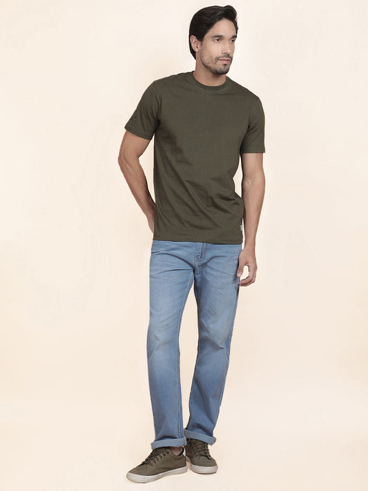 T-Shirt for Men | Breathable & Soft with Color Fastness Regular Fit Round Neck Poly Cotton Fabric Solid Pattern