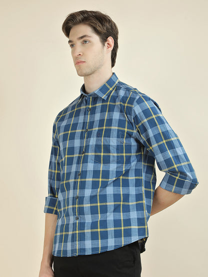 Casual Shirt for Men l Breathable & Soft with Color Fastness Slim Fit Pure Cotton Fabric Checkered Pattern