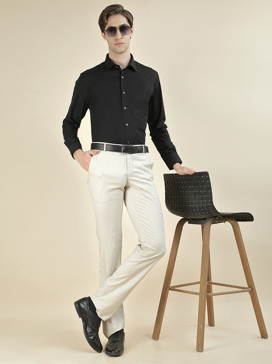 Formal Shirt for Men l Breathable & Soft with Color Fastness Regular Fit Cotton Blend Fabric Solid Pattern