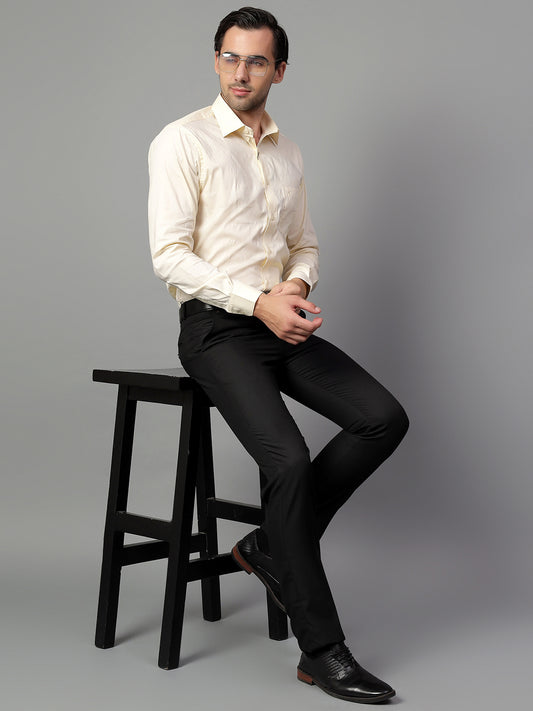 Formal Trouser for Men | Breathable & Soft with Color Fastness Regular Fit Poly Viscose Fabric Solid Pattern Hook & Eye Closure