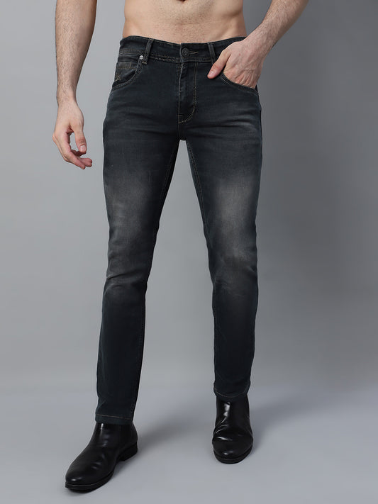 Denim Jeans for Men l Breathable & Soft with Color Fastness Ultra Narrow Fit Cotton Fabric Solid Pattern Button Closure