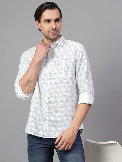Casual Shirt for Men | Breathable & Soft with Color Fastness Regular Fit Spread Collar Neck Cotton Fabric Printed Pattern