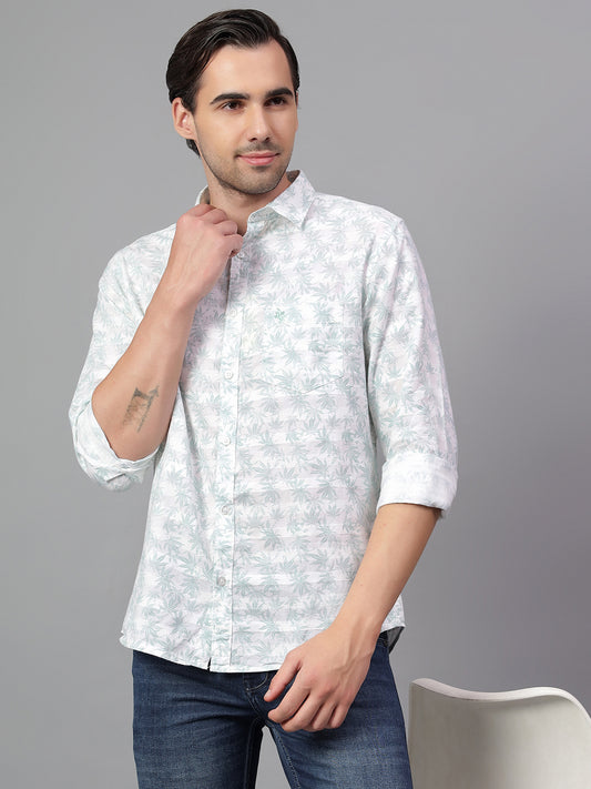 Casual Shirt for Men | Breathable & Soft with Color Fastness Regular Fit Spread Collar Neck Cotton Fabric Printed Pattern