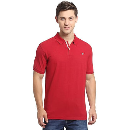 Men's Maroon Regular Fit Solid Half Sleeve Casual T-Shirt