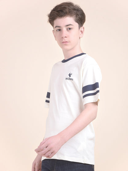Casual T-Shirt for Boys l Breathable & Soft with Color Fastness Regular Fit Round Neck Polycotton Fabric Printed Pattern