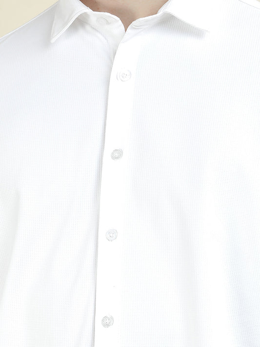 Casual Shirt for Men l Breathable & Soft with Color Fastness Slim Fit Polyester Fabric Self Design Pattern