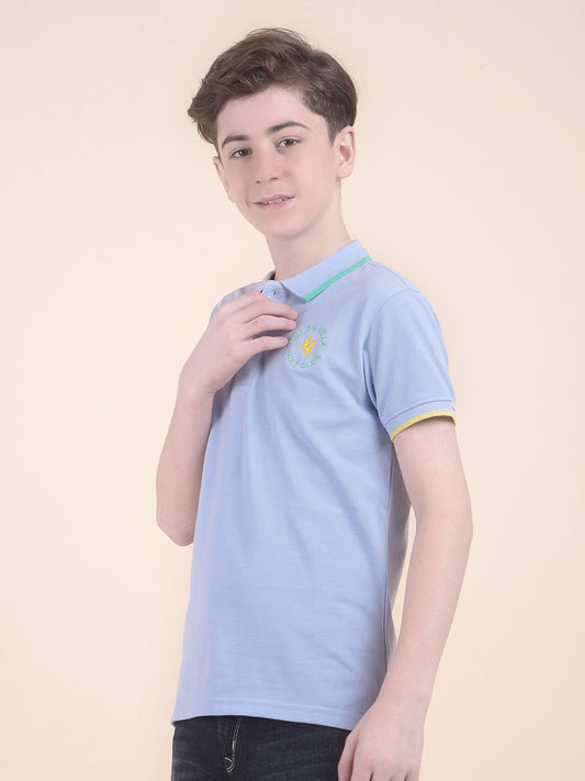 Casual T-Shirt for Boys l Breathable & Soft with Color Fastness Regular Fit Polo Neck Polycotton Fabric Printed Pattern