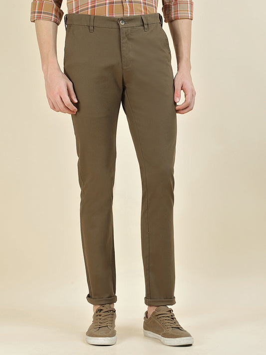 Casual Trousers for Men l Breathable & Soft with Color Fastness Regular Fit Cotton Blend Fabric Solid Pattern