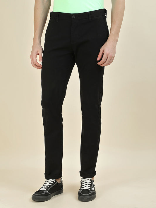 Casual Trousers for Men l Breathable & Soft with Color Fastness Regular Fit Cotton Blend Fabric Solid Pattern