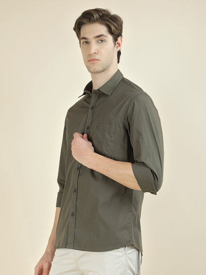 Casual Shirt for Men l Breathable & Soft with Color Fastness Slim Fit Pure Cotton Fabric Solid Pattern