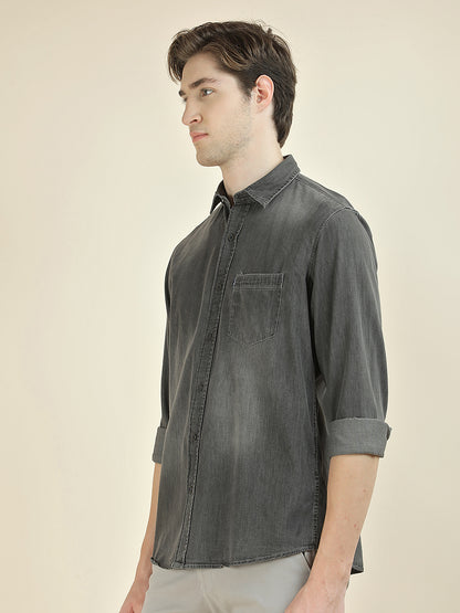 Casual Shirt for Men l Breathable & Soft with Color Fastness Slim Fit Pure Cotton Fabric Washed Pattern