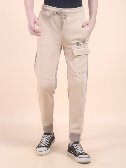 Casual Trackpant for Boys l Breathable & Soft with Color Fastness Regular Fit Fleece Fabric CUT N SEW Pattern Drawstring Closure