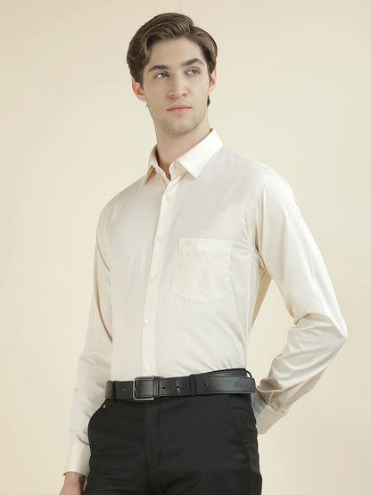 Formal Shirt for Men l Breathable & Soft with Color Fastness Regular Fit Pure Cotton Fabric Solid Pattern