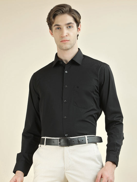Formal Shirt for Men l Breathable & Soft with Color Fastness Regular Fit Cotton Blend Fabric Solid Pattern