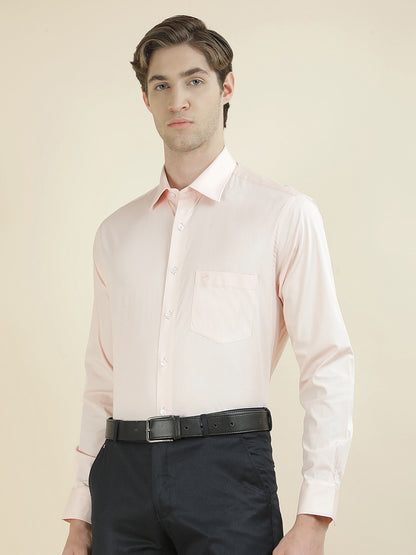 Formal Shirt for Men l Breathable & Soft with Color Fastness Slim Fit Cotton Blend Fabric Solid Pattern