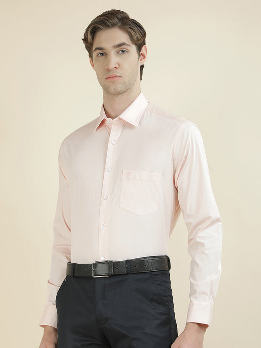 Formal Shirt for Men l Breathable & Soft with Color Fastness Slim Fit Cotton Blend Fabric Solid Pattern