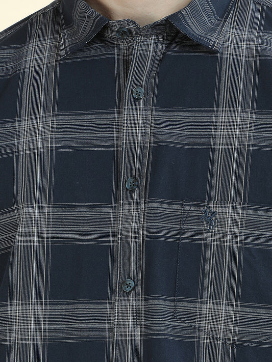 Casual Shirt for Men l Breathable & Soft with Color Fastness Slim Fit Pure Cotton Fabric Checkered Pattern
