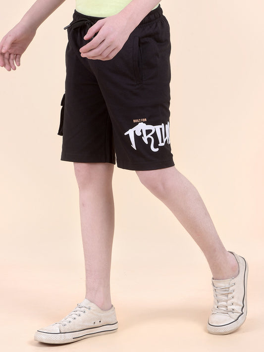 Casual Bermuda for Boys l Breathable & Soft with Color Fastness Regular Fit Cotton Blend Fabric Drawstring Closure Printed Pattern