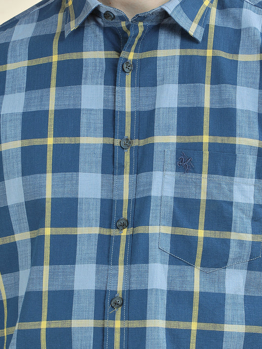 Casual Shirt for Men l Breathable & Soft with Color Fastness Slim Fit Pure Cotton Fabric Checkered Pattern