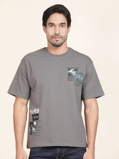 T-Shirt for Men | Breathable & Soft with Color Fastness Regular Fit Round Neck Poly Cotton Fabric Printed Pattern