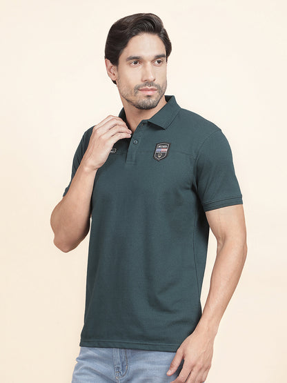 T-Shirt for Men | Breathable & Soft with Color Fastness Regular Fit Polo Neck Poly Cotton Fabric Solid Pattern