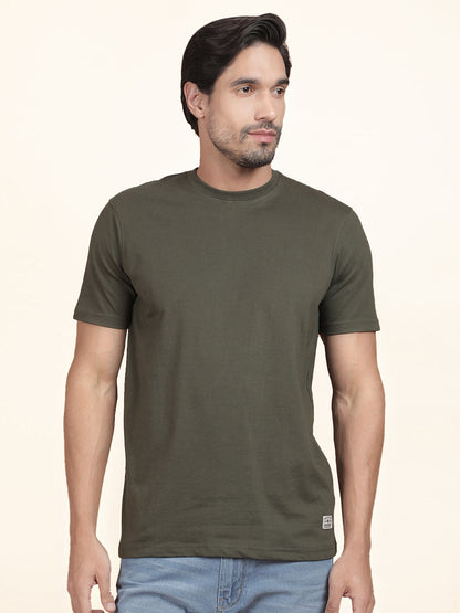 T-Shirt for Men | Breathable & Soft with Color Fastness Regular Fit Round Neck Poly Cotton Fabric Solid Pattern