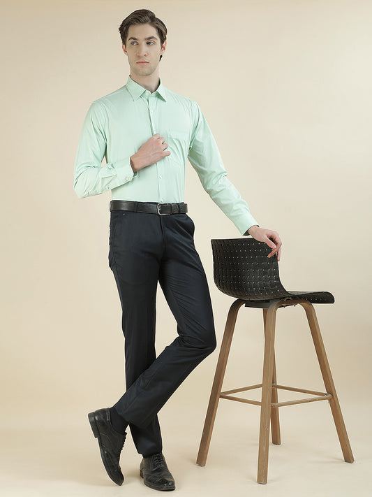 Formal Shirt for Men l Breathable & Soft with Color Fastness Slim Fit Cotton Blend Fabric Solid Pattern