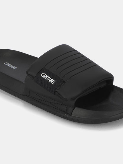 Men's Black Colourblock Sliders