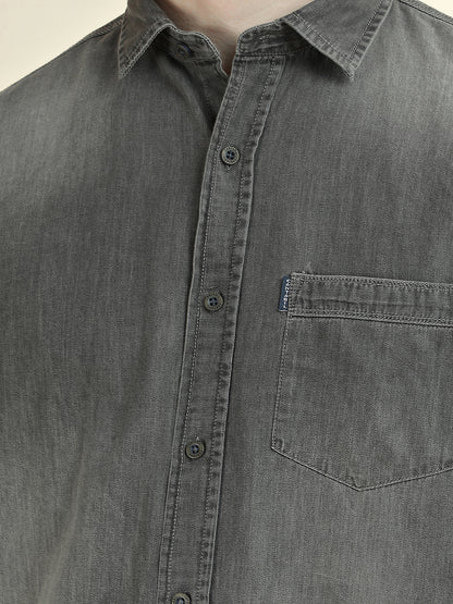 Casual Shirt for Men l Breathable & Soft with Color Fastness Slim Fit Pure Cotton Fabric Washed Pattern