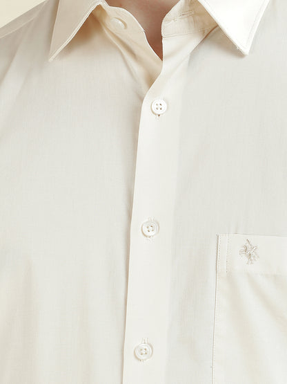 Formal Shirt for Men l Breathable & Soft with Color Fastness Regular Fit Pure Cotton Fabric Solid Pattern
