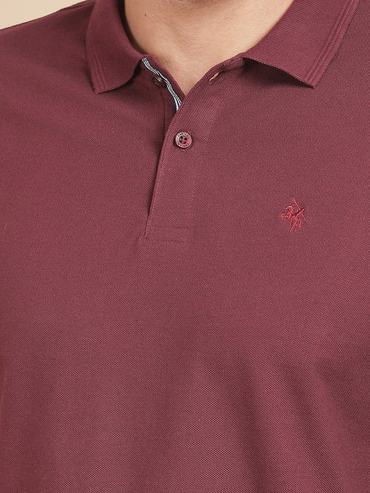 T-Shirt for Men | Breathable & Soft with Color Fastness Regular Fit Polo Neck Poly Cotton Fabric Solid Pattern