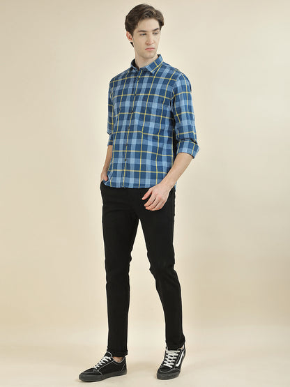 Casual Shirt for Men l Breathable & Soft with Color Fastness Slim Fit Pure Cotton Fabric Checkered Pattern