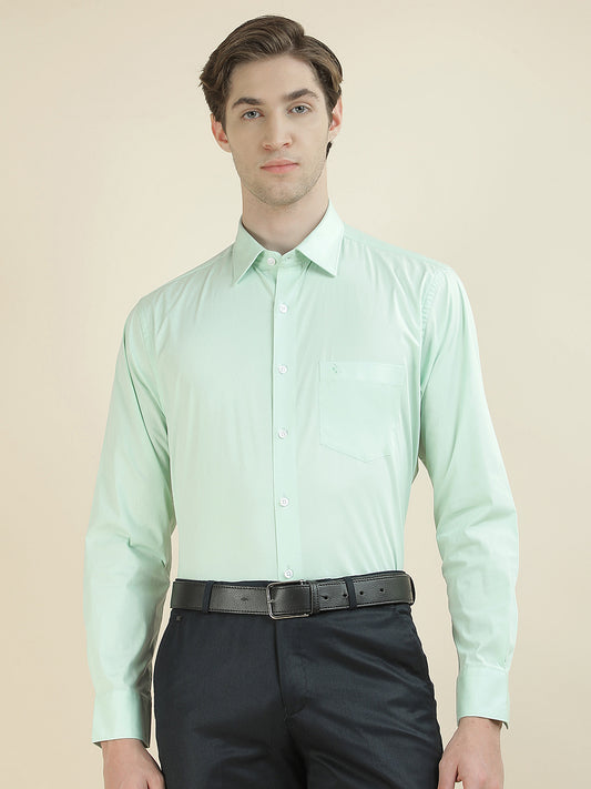 Formal Shirt for Men l Breathable & Soft with Color Fastness Slim Fit Cotton Blend Fabric Solid Pattern