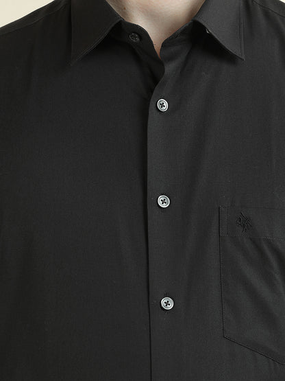 Formal Shirt for Men l Breathable & Soft with Color Fastness Regular Fit Pure Cotton Fabric Solid Pattern