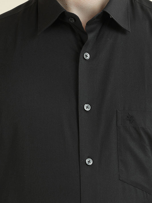 Formal Shirt for Men l Breathable & Soft with Color Fastness Regular Fit Pure Cotton Fabric Solid Pattern
