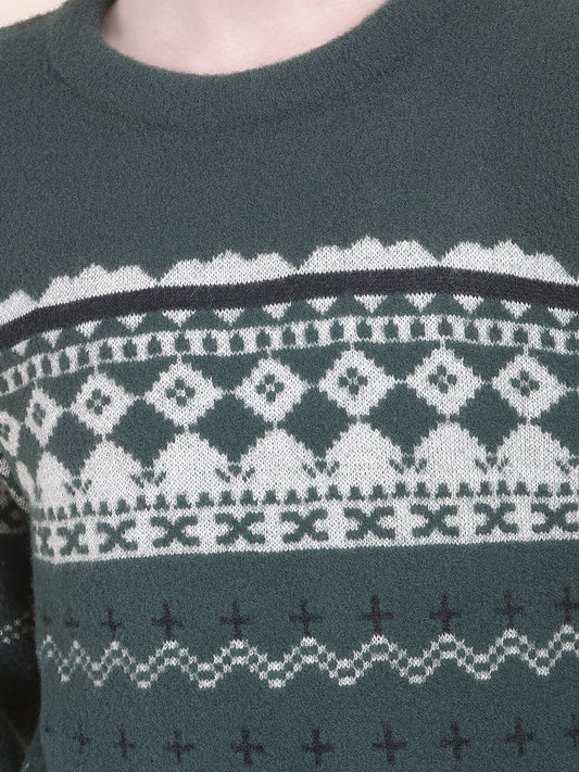Casual Sweater for Kids l Breathable & Soft with Color Fastness Regular Fit Round Neck Woven Pattern Woolen Fabric