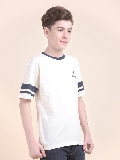 Casual T-Shirt for Boys l Breathable & Soft with Color Fastness Regular Fit Round Neck Polycotton Fabric Printed Pattern
